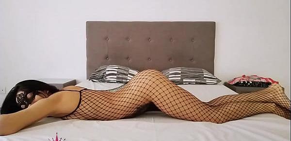  Girl in Mesh Bodystockings Sensual Fuck after Work - Cum on Pussy